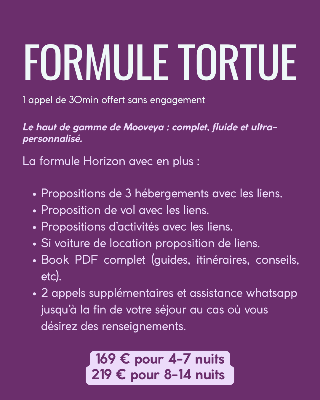 travel planner formule tortue